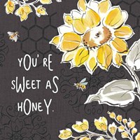 Bee Happy III Black Fine Art Print