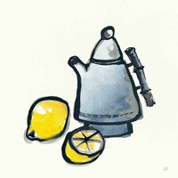 Tea and Lemons Navy Fine Art Print