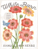 White Barn Flowers III Framed Print