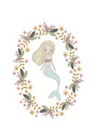 Mermaid And Florals Fine Art Print