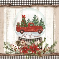 Let it Snow Red Truck Fine Art Print