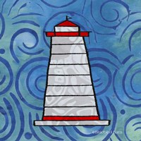 Whimsy Coastal Conch Lighthouse Fine Art Print