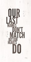 Our Last Names Fine Art Print