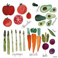 Watercolor Veggies Fine Art Print