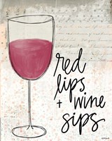 Red Lips & Wine Sips Fine Art Print
