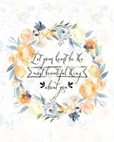 Let Your Heart Floral Wreath Fine Art Print