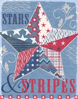 Stars and Stripes Star Dark Fine Art Print