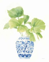 Palm Chinoiserie White IV Framed Print