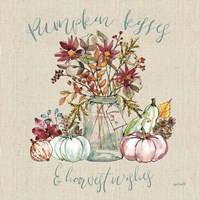 Festive Foliage I Sq Burlap Fine Art Print