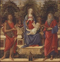 Enthroned Madonna with Child and Saints Fine Art Print