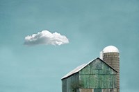 Green Barn and Cloud Fine Art Print