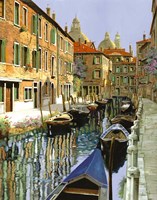 La Barche Sul Canale Fine Art Print