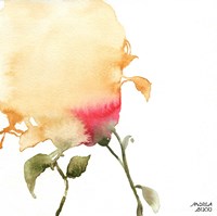 Watercolor Floral Yellow and Red I Fine Art Print