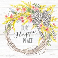 Spring Gingham Wreath Happy Place Fine Art Print