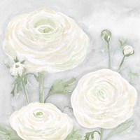 Peaceful Repose Floral on Gray I Fine Art Print