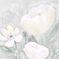 Peaceful Repose Floral on Gray II Fine Art Print