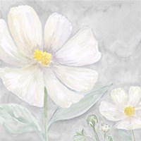 Peaceful Repose Floral on Gray III Fine Art Print