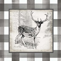 Buffalo Check Deer Neutral I Fine Art Print