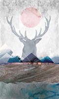 Deer and Mountains 2 Fine Art Print