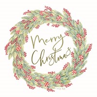 Candy Cane Wreath Fine Art Print