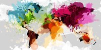 Colourful World Map Fine Art Print