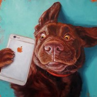 Dog Selfie Framed Print
