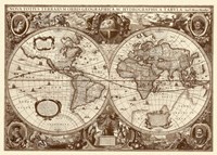 Nova Totius Terrarum Orbis Tabula (sepia) Fine Art Print