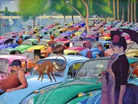 Sunday Afternoon, Looking for the Car Fine Art Print
