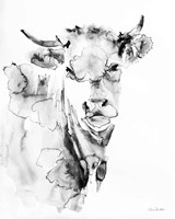 Village Cow Gray Fine Art Print