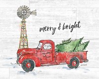 Country Christmas IV Merry and Bright Shiplap Crop Fine Art Print