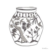 Chinoiserie VII Gray Fine Art Print