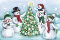 Classic Snowmen IV Dark Fine Art Print