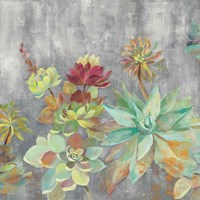 Succulent Garden Gray Crop Fine Art Print