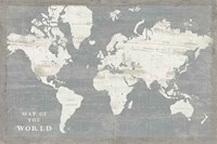 Slate World Map Fine Art Print