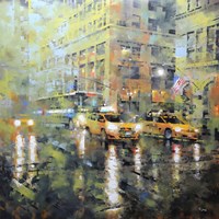 Manhattan Orange & Green Fine Art Print