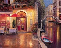 Night Cafe after Rain Fine Art Print