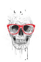 Skull With Red Glasses Fine Art Print