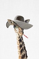 Giraffe Dressed in a Hat Fine Art Print