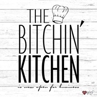 Bitchin Kitchen - White Wood Fine Art Print