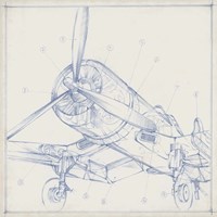 Airplane Mechanical Sketch II Fine Art Print