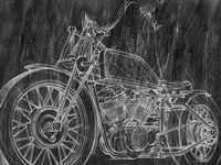 Motorcycle Mechanical Sketch II Fine Art Print