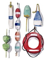 Watercolor Buoys II Fine Art Print