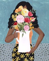 Flower Vase Girl I Fine Art Print