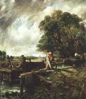 Barges Passing a Lock on the Stour Fine Art Print