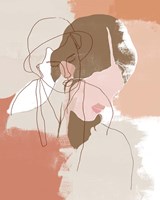 Painted Contour Portraits I Fine Art Print