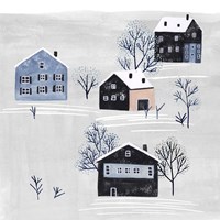 Snowy Village I Fine Art Print