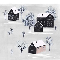 Snowy Village II Fine Art Print