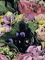 Floral on Black IV Fine Art Print