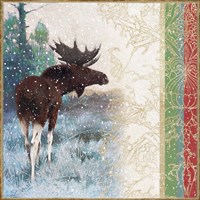 Snow White Christmas Moose Fine Art Print