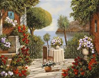 Terrazza Sedia e Vaso a Specchio Fine Art Print